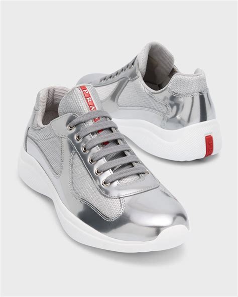 Prada Men's America's Cup Metallic Bike Sneakers